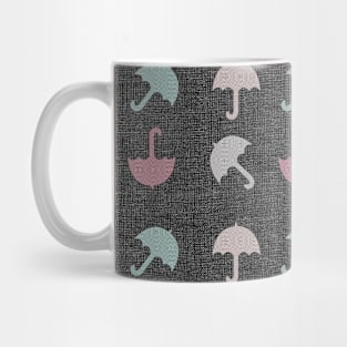 Rustic Look Funny Umbrellas Pattern Mug